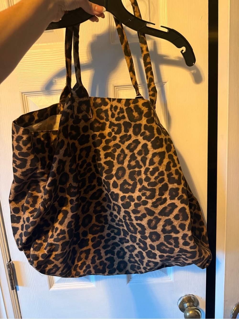 NWT Anine Bing Leopard Print Canvas Tote - Brown & Black - Picture 7 of 7